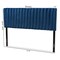 Baxton Studio Emile ModernNavy Blue Velvet Upholstered and Dark Brown Finished Wood Headboard-Full 200-12401-ZORO - alternate 9